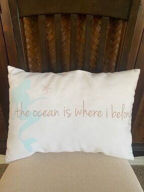 “The sea is where I belong” pillow (like new)